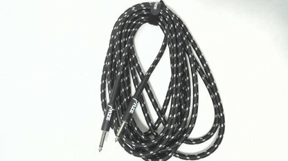 Haze Tour Grade Braided Tweed Guitar/Instrument Cable/Lead,3m,6m,10m,15m Black+Silver SFJJ-001