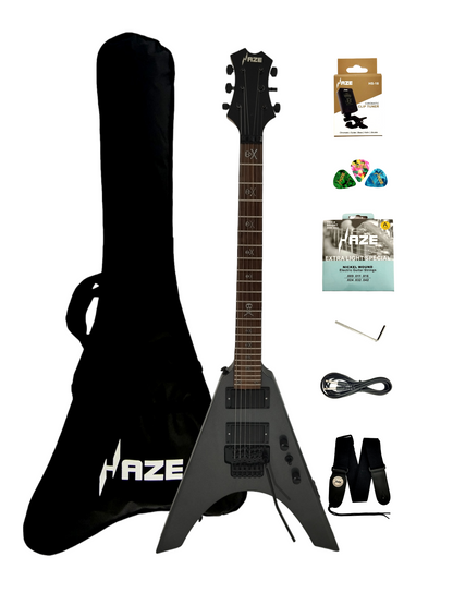 Haze HH Floyd Rose HFV Electric Guitar - Grey FV1940
