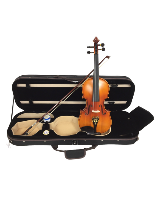 Symphony SJV01AA Solid Wood Handmade Violin Outfit, Ebony Fittings