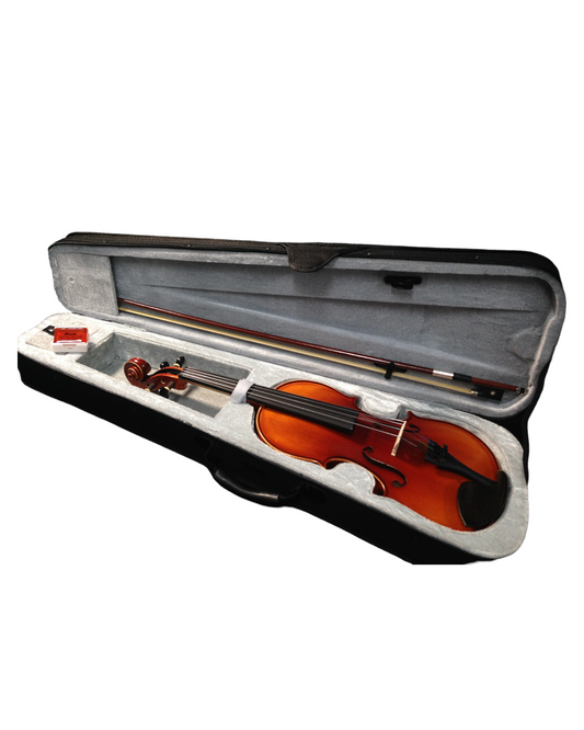 SJV02B Symphony 4/4 size Violin outfit w/Extra strings, Foam Hard Case, Bow, Rosin