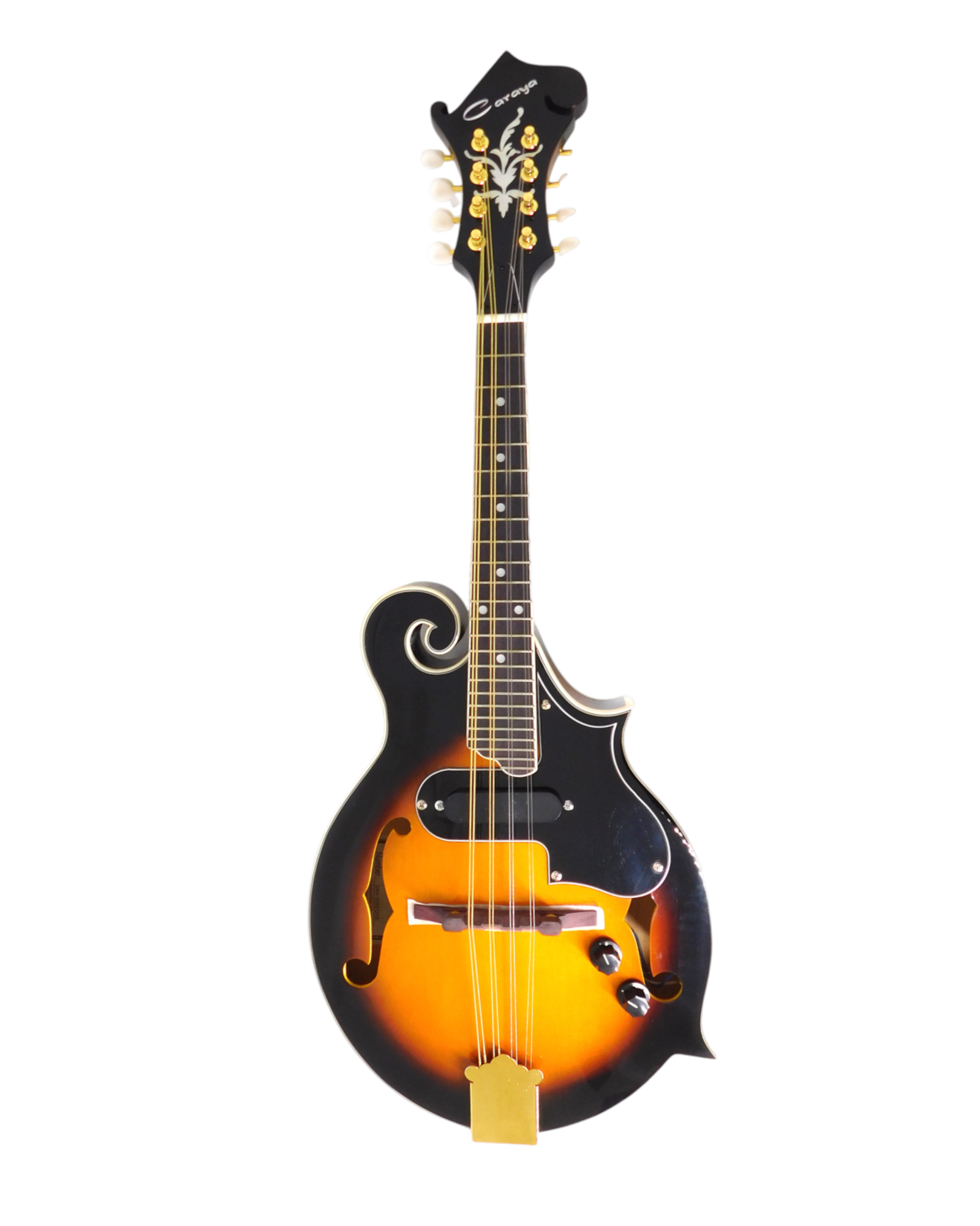 Caraya Solid Spruce Top F-Style Acoustic-Electric Mandolin in Sunburst w/ Accessories & Lockable Hardcase (Optional) - SMA008EQVS