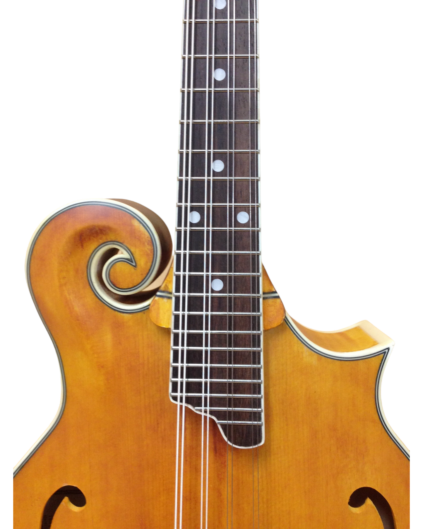 Caraya SMA938 F-Style Mandolin, Solid Spruce, Flame Maple Mandolin w/F Holes + Free Gig Bag