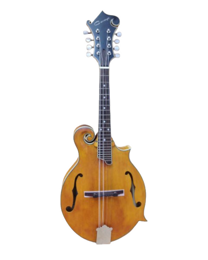 Caraya SMA938 F-Style Mandolin, Solid Spruce, Flame Maple Mandolin w/F Holes + Free Gig Bag