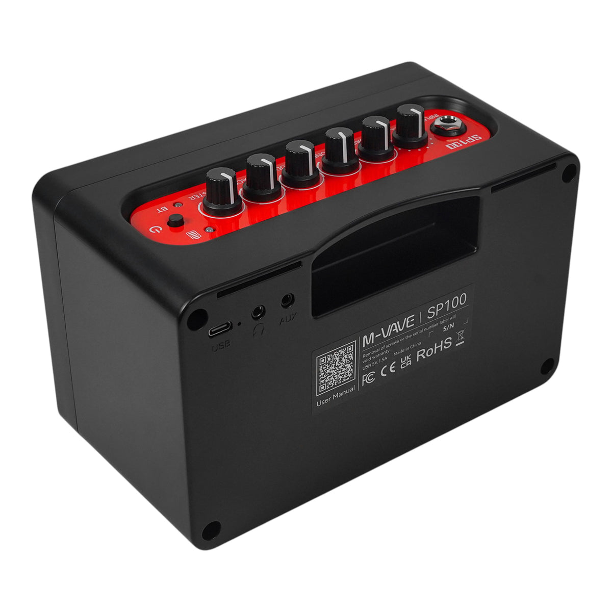 M-VAVE SP100 Portable Rechargable 10W Electric Guitar Amplifier w/ 9 Tones, 6 Effects & Bluetooth