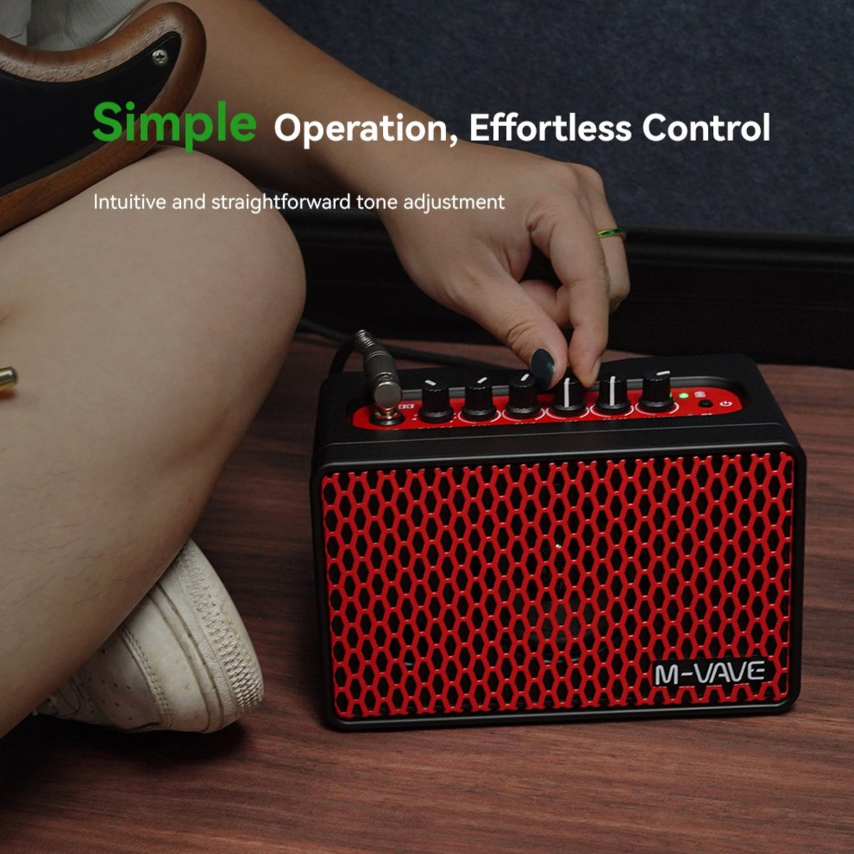 M-VAVE SP100 Portable Rechargable 10W Electric Guitar Amplifier w/ 9 Tones, 6 Effects & Bluetooth