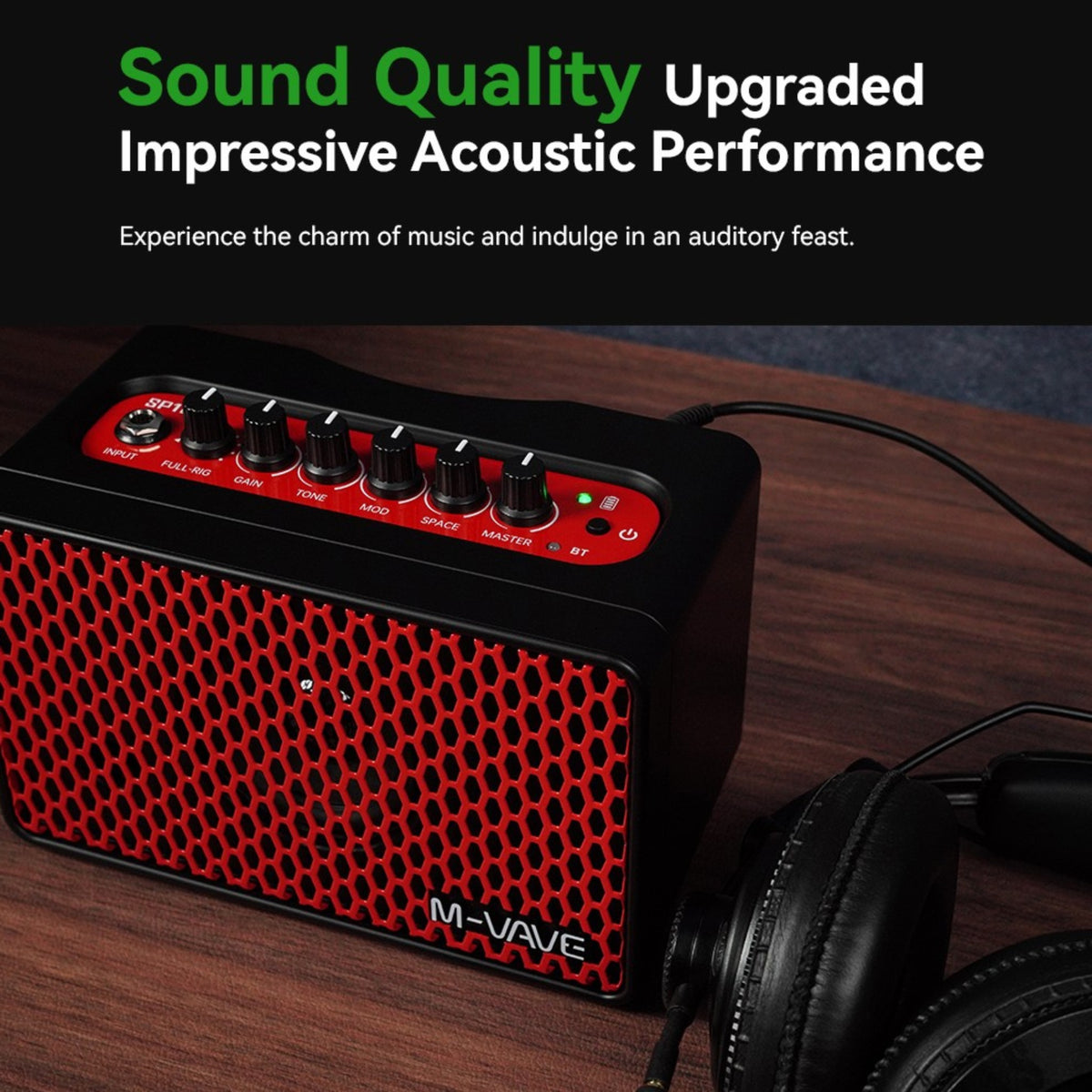 M-VAVE SP100 Portable Rechargable 10W Electric Guitar Amplifier w/ 9 Tones, 6 Effects & Bluetooth