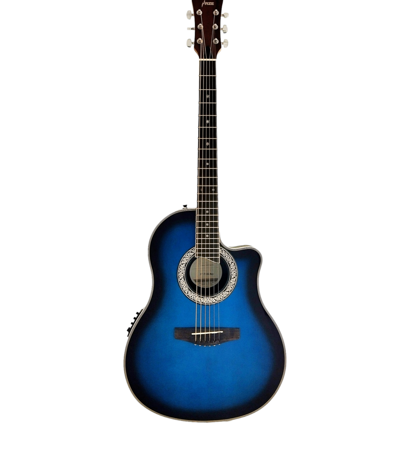 Haze SP721CEQBLS Roundback Built-In Pickups/Tuner Acoustic Guitar - Blue with Accessories and 10W Amp. (Optional)