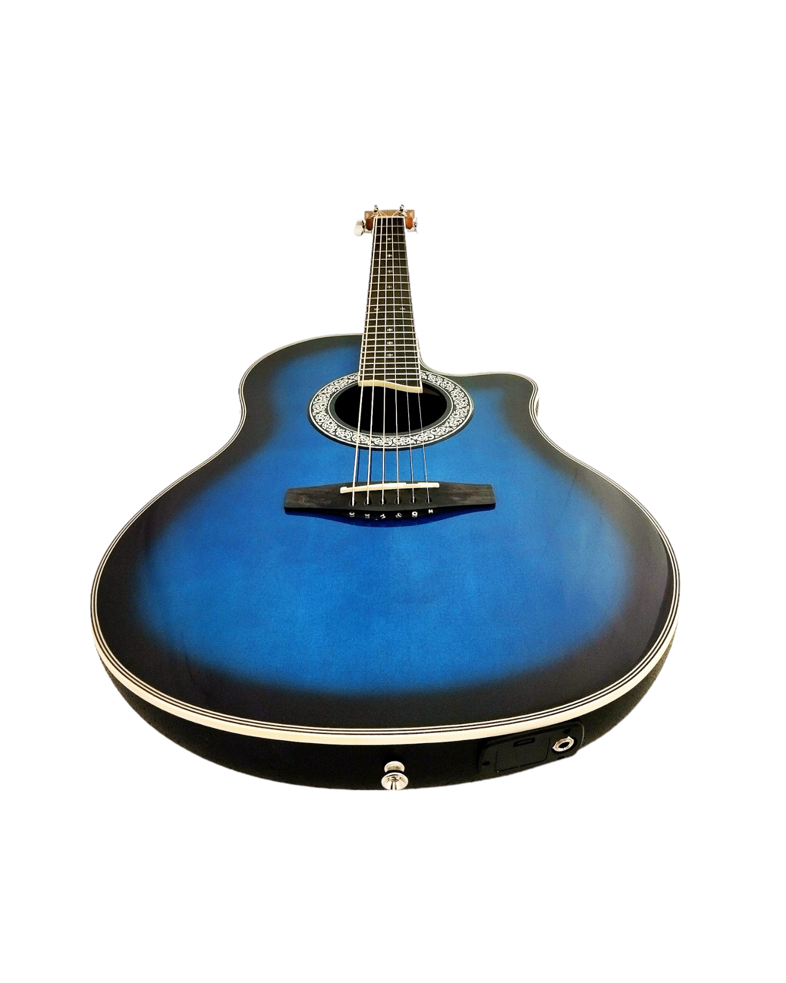 Haze SP721CEQBLS Roundback Built-In Pickups/Tuner Acoustic Guitar - Blue with Accessories and 10W Amp. (Optional)