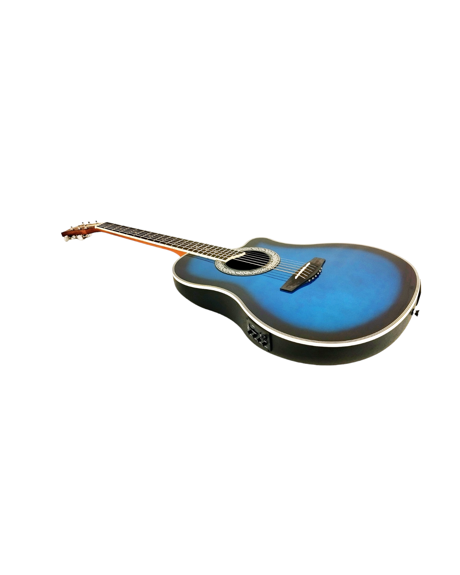 Haze SP721CEQBLS Roundback Built-In Pickups/Tuner Acoustic Guitar - Blue with Accessories and 10W Amp. (Optional)