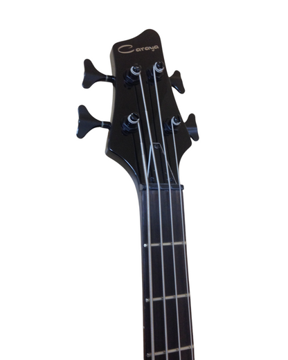 Haze SPB3270BK Fretless 4-String Electric Bass Guitar,Black,Neck-Thru + Free Gig Bag