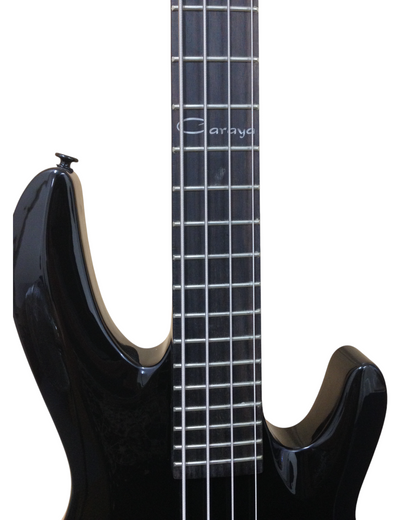 Haze SPB3270BK Fretless 4-String Electric Bass Guitar,Black,Neck-Thru + Free Gig Bag