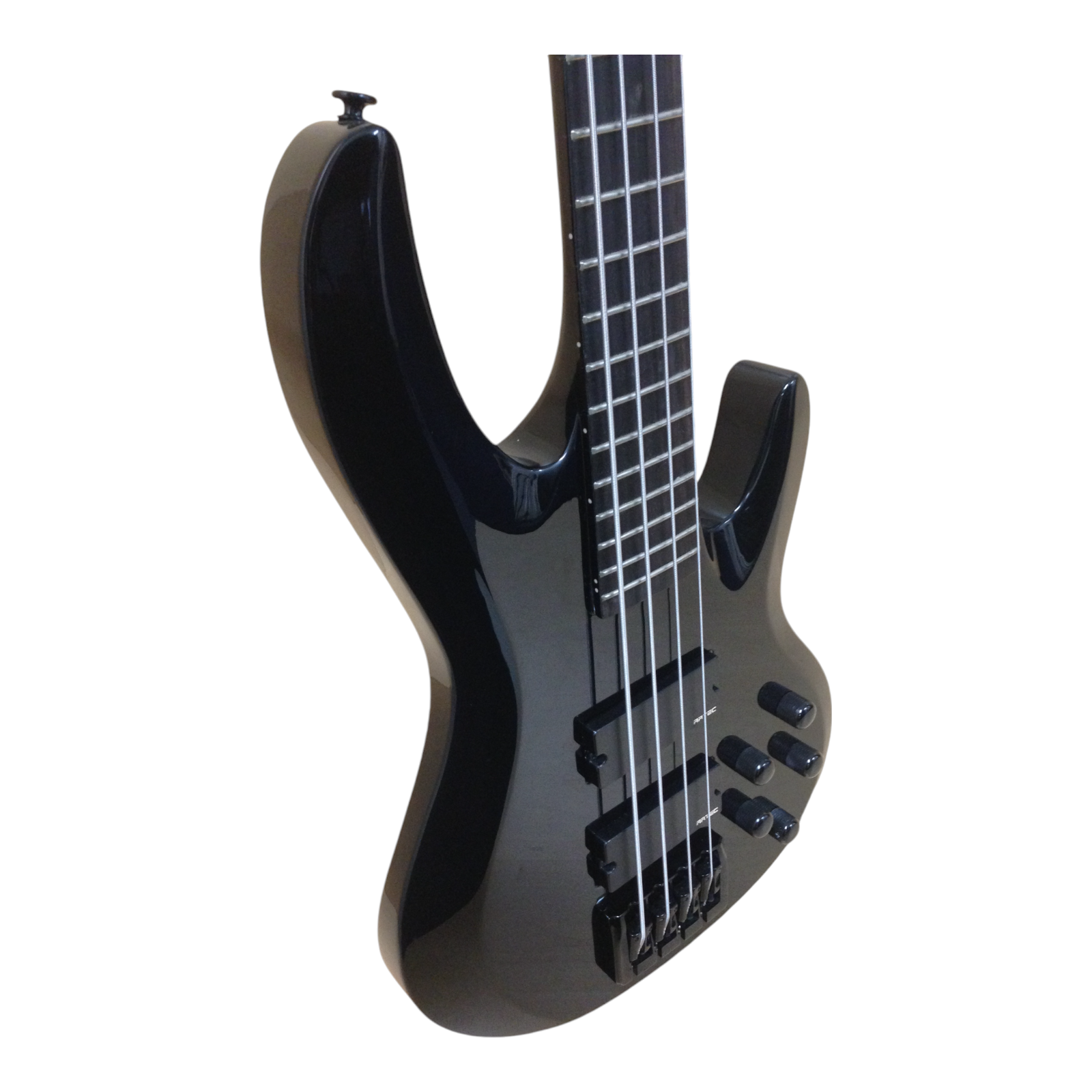 Haze SPB3270BK Fretless 4-String Electric Bass Guitar,Black,Neck-Thru + Free Gig Bag