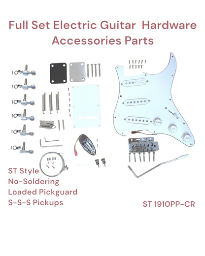 Full Set Electric Guitar Hardware Accessories Parts,No-Soldering ST1910PPCRNS