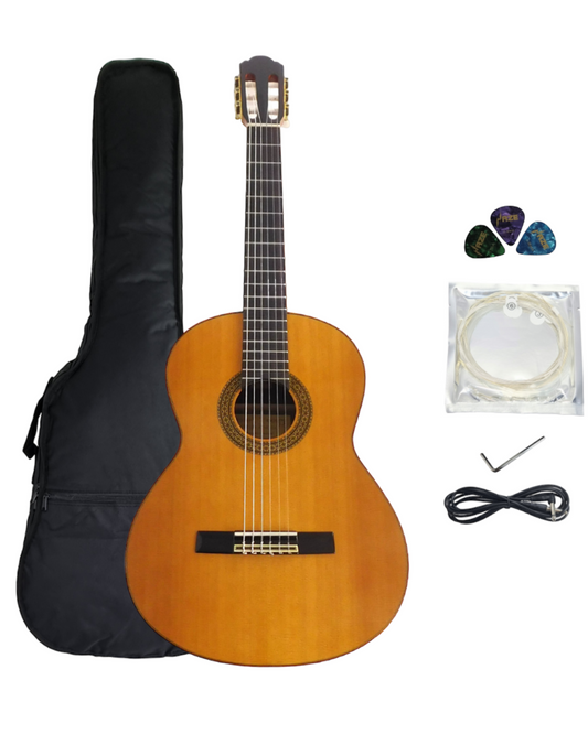 Miguel Almeria S26S Solid Cedar Top Classical Guitar Natural + Free Gig Bag