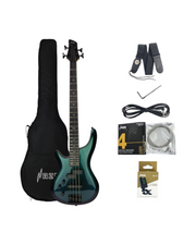 Haze Left-Handed Split/Single Coil Solid Basswood J-Style Electric Bass Guitar - Chameleon SBG385VLH