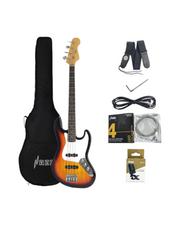 Haze Single-Coil Solid Basswood J-Style Electric Bass Guitar - Sunburst SBG387BS