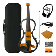 Symphony EVHL01N Headless Catalpa ABS Electric Violin Outfit in Natural Gloss w/ Built-In EQ