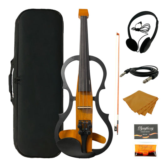 Pre-Order Symphony EVHL01N Headless Catalpa ABS Electric Violin Outfit in Natural Gloss w/ Built-In EQ