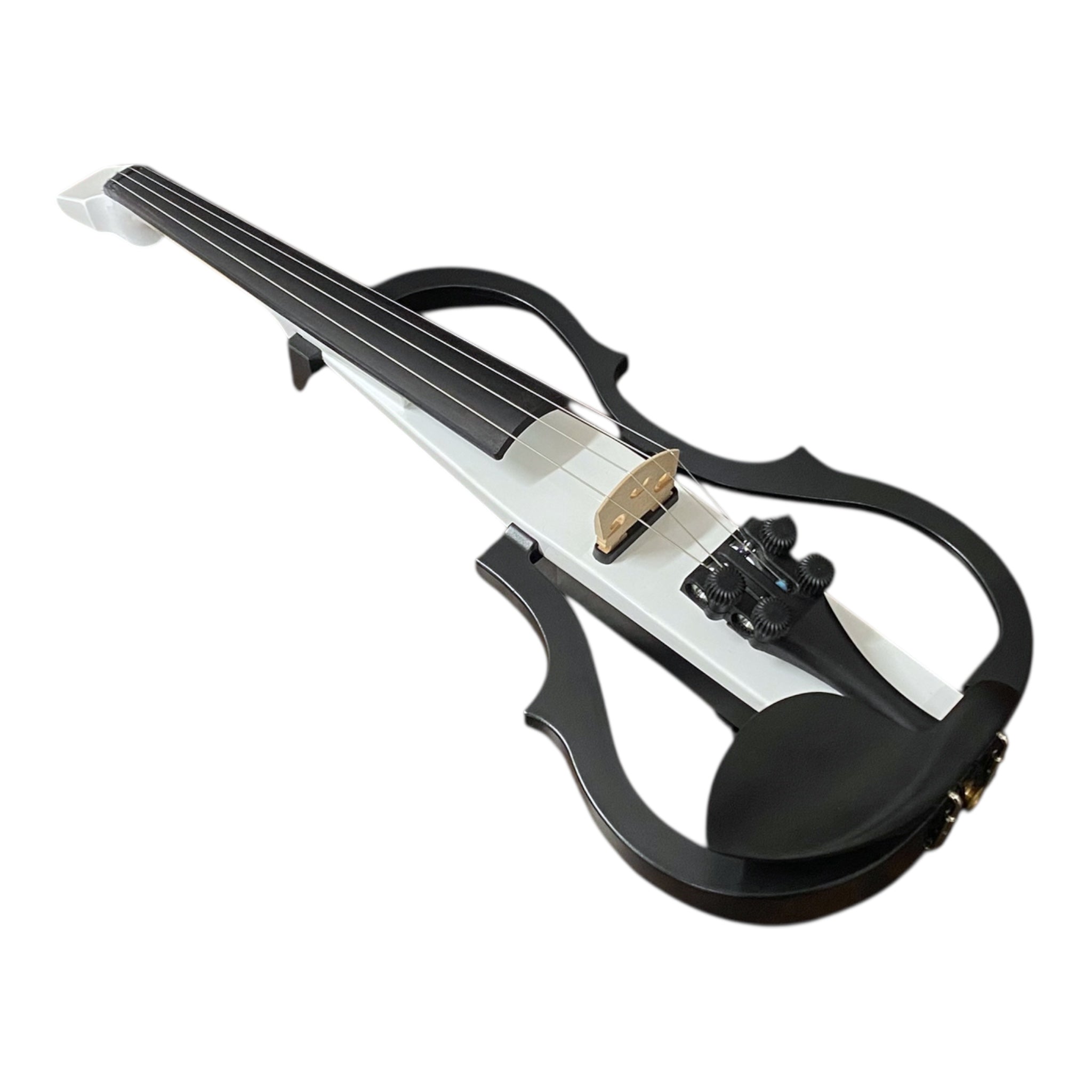 Symphony EVHL01WH Headless Catalpa ABS Electric Violin Outfit in White Gloss w/ Built-In EQ