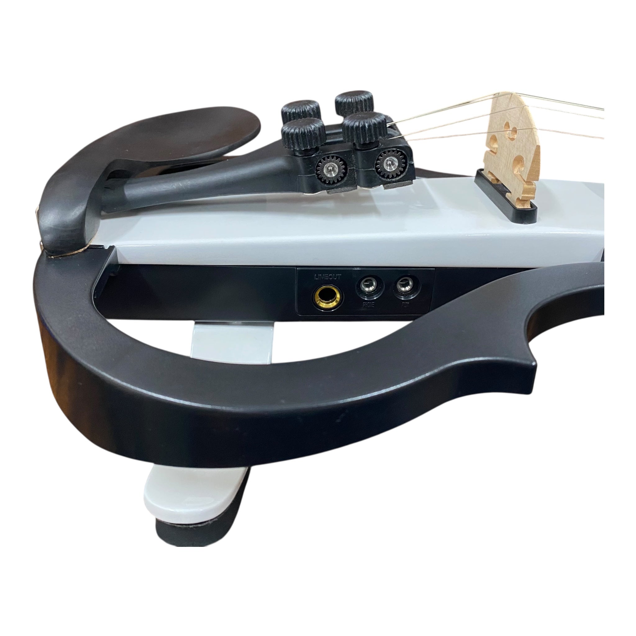 Symphony EVHL01WH Headless Catalpa ABS Electric Violin Outfit in White Gloss w/ Built-In EQ