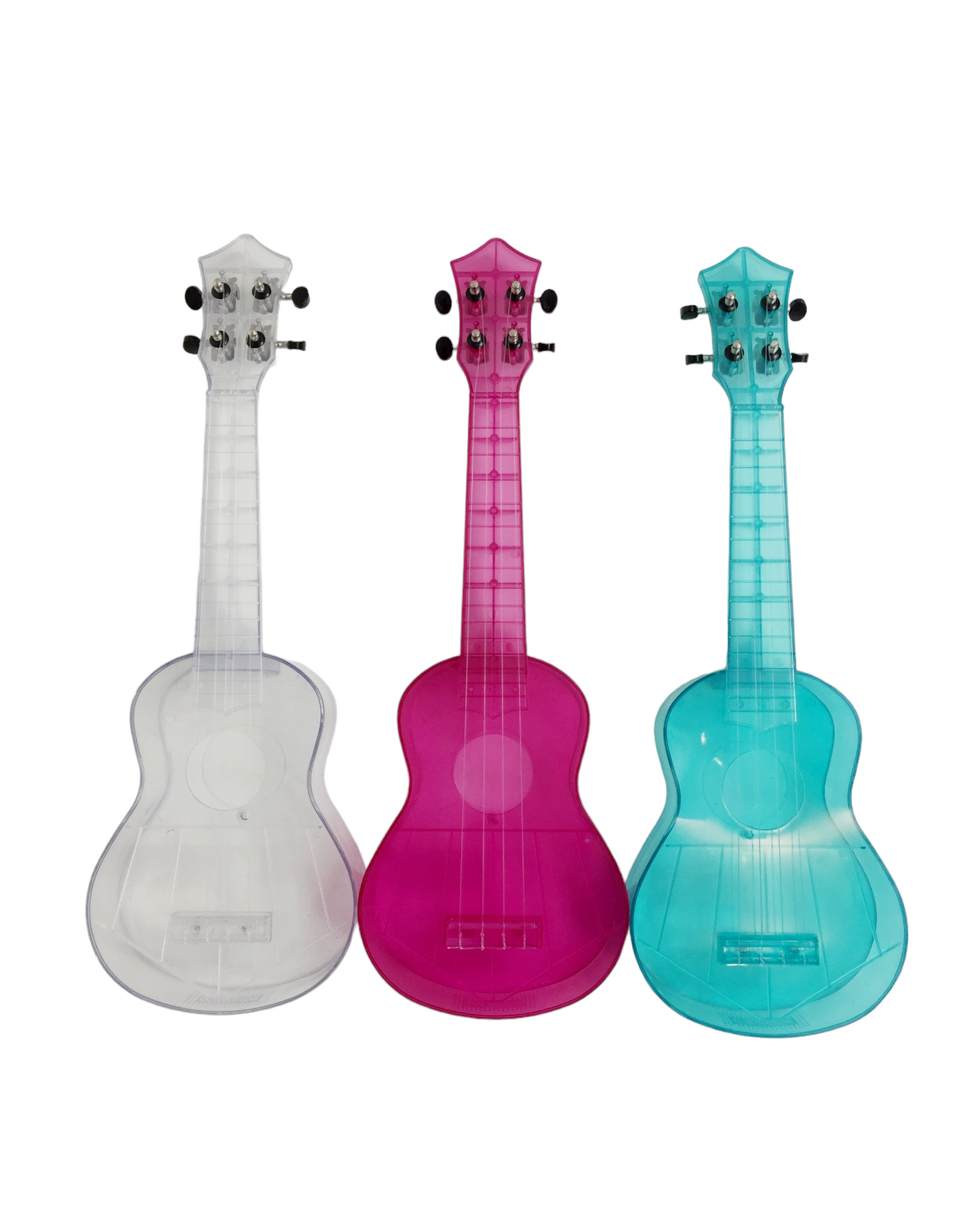 OEM Transparent 15-Fret Soprano Ukulele - Blue/Clear/Pink UK11