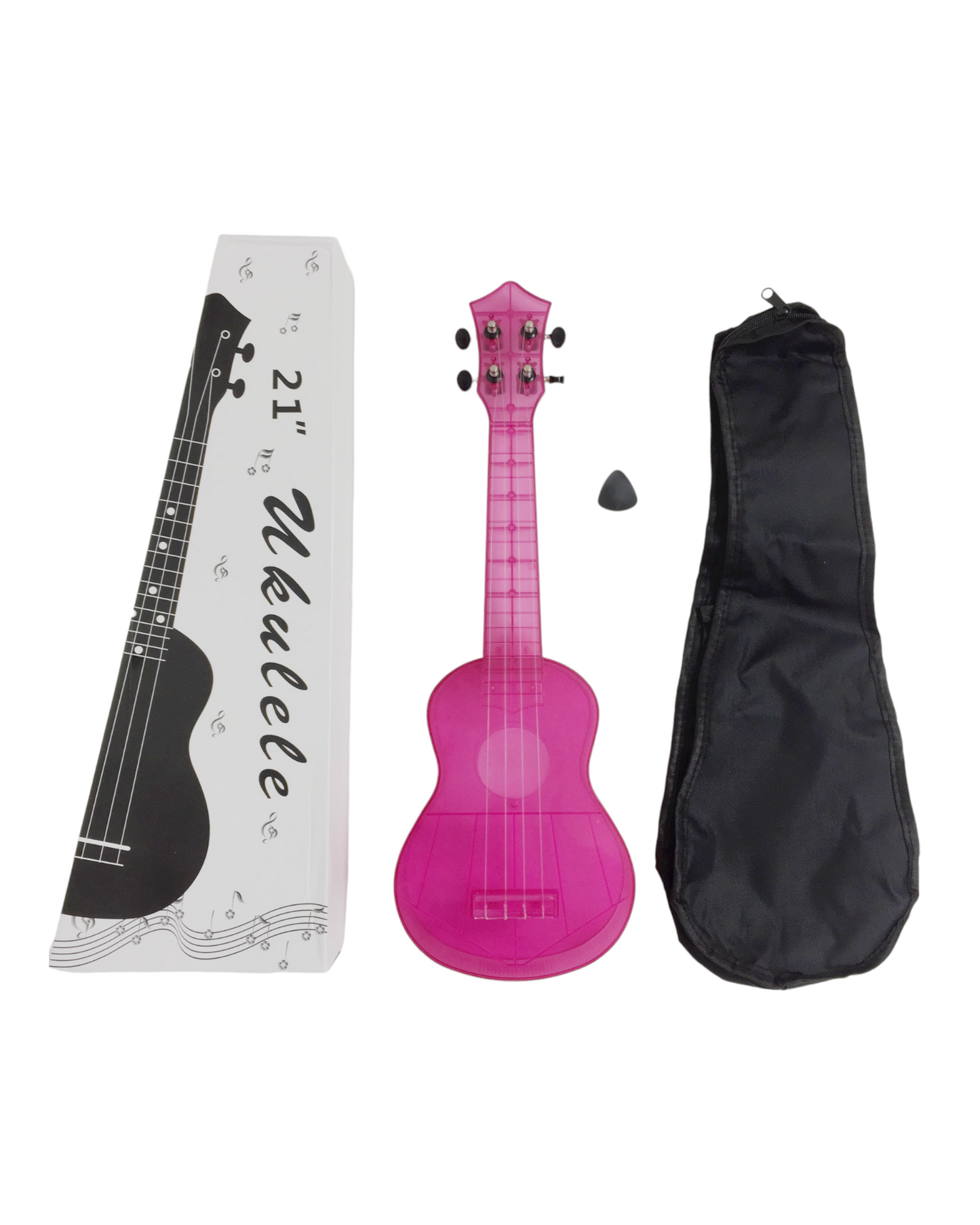 OEM Transparent 15-Fret Soprano Ukulele - Blue/Clear/Pink UK11