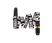 Amumu PC09PWT World Peace Guitar Strap White Polyester Cotton