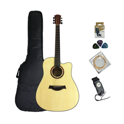 Haze Solid Spruce Built-In Pickups/Tuner Acoustic Guitar - W1654CEQN