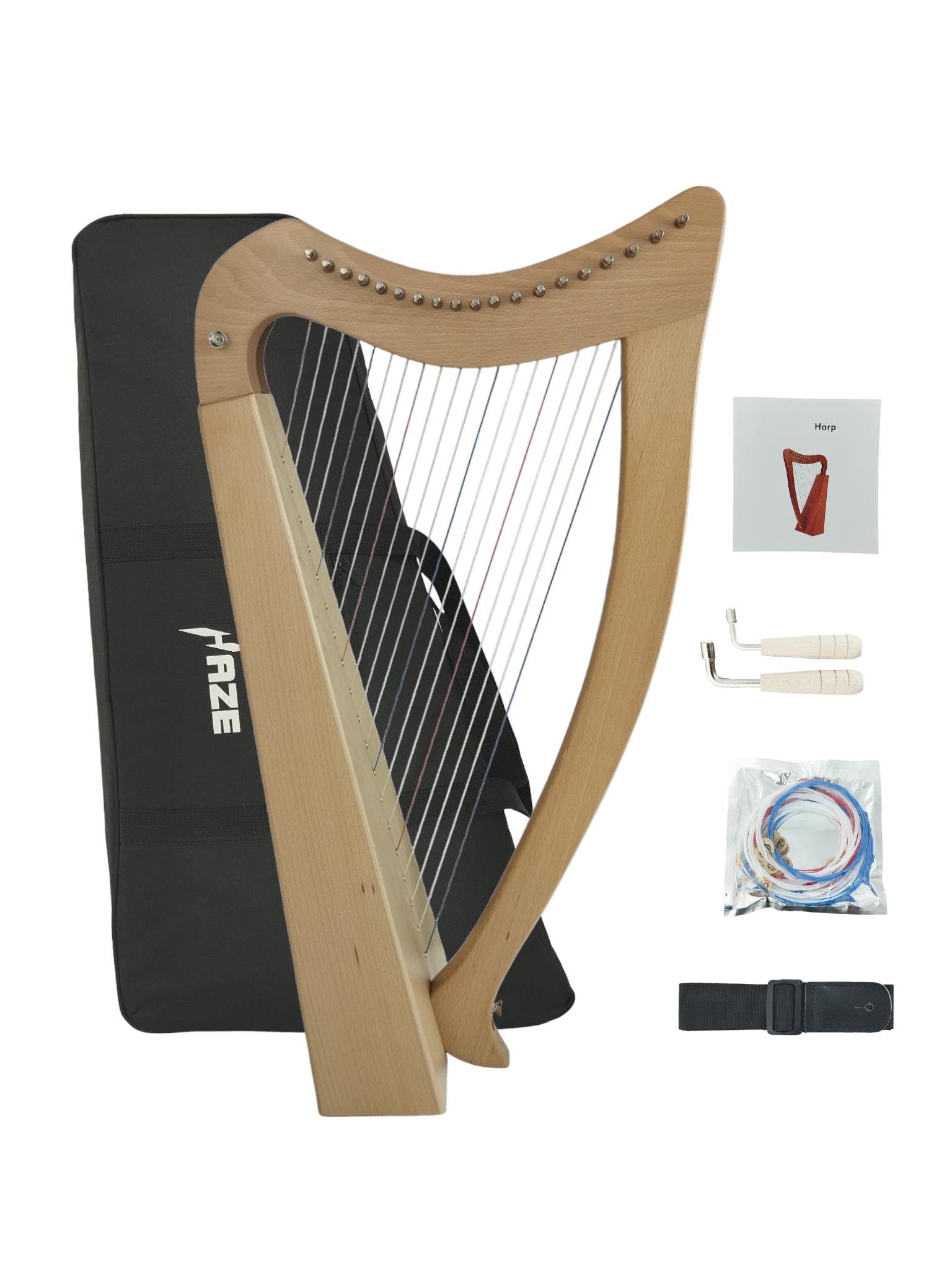 Haze 19-String Harp - Natural WH19BH