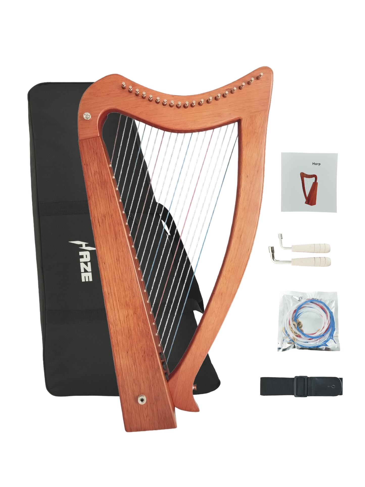 Harmony Perfected: Explore the HAZE EQ-Enhanced 19-String Mini Harp- WH19MHEQ