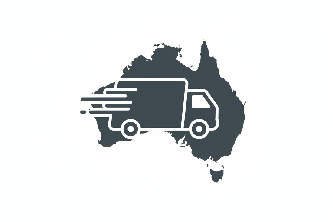 an icon for free shipping australia wide of australia and a truck
