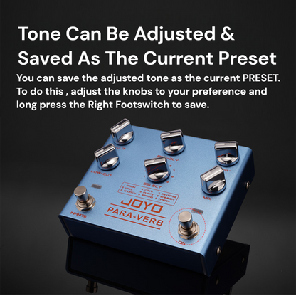 Joyo R31 PARA-VERB Multifunctional Stereo Reverb Guitar Effects Pedal w/ Ambient Lighting