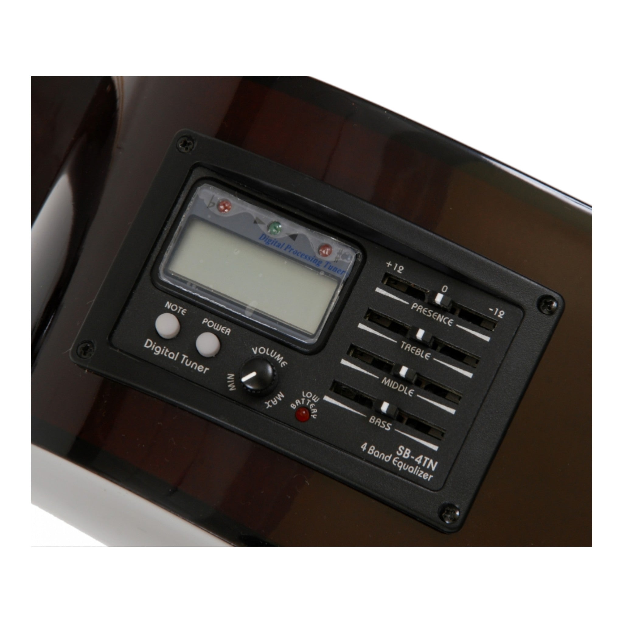 Belcat SB4TN Acoustic Guitar 4-Band EQ Onboard Preamp System with Tuner & Piezo Pickup