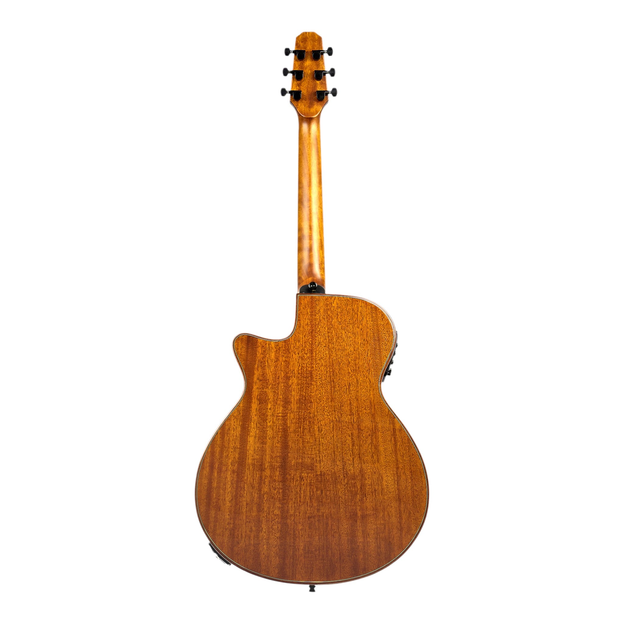 Caraya A2016ARSMT40"/41" Solid Mahogany Beveled Armrest Built-In Pickup/Tuner Acoustic Guitar - Natural