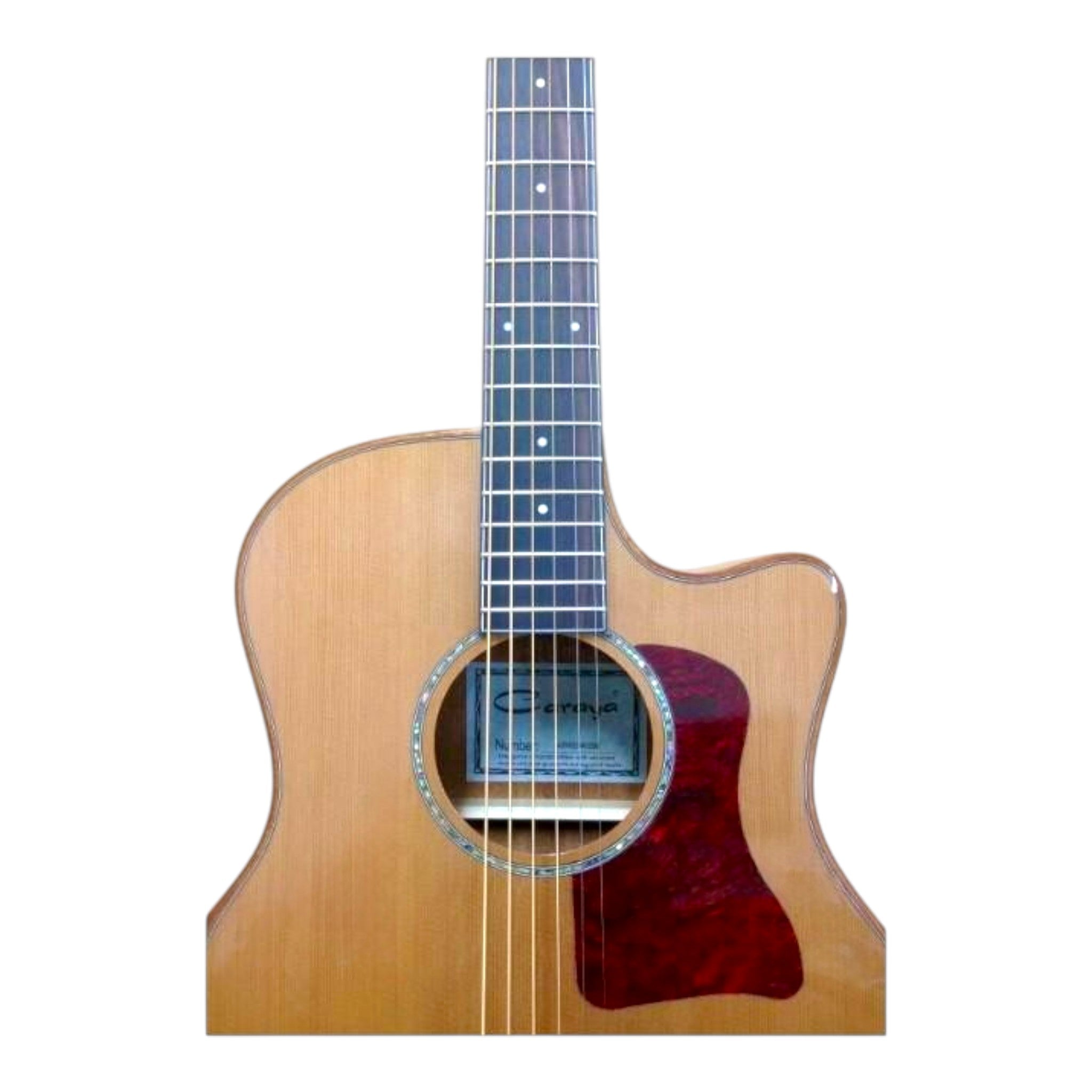 Caraya A2016CEQARCEDAR Solid Cedar Built-In Pickup/Tuner Beveled Armrest Acoustic Guitar - Natural