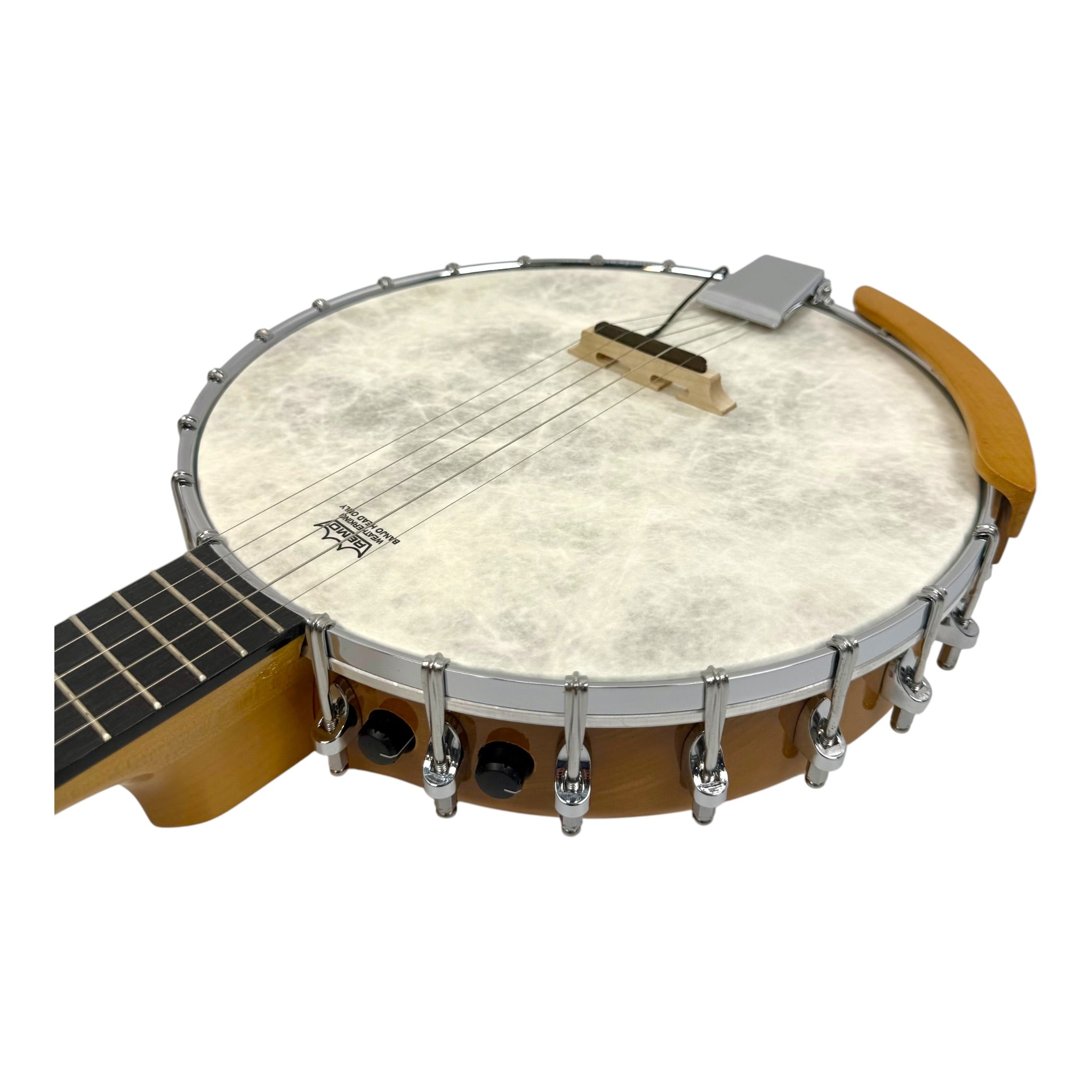 Caraya BJ70E "ElectroGrass" 5-String Maple Open-Back Banjo w/ Partial Internal Resonator & Piezo Bridge Pickup