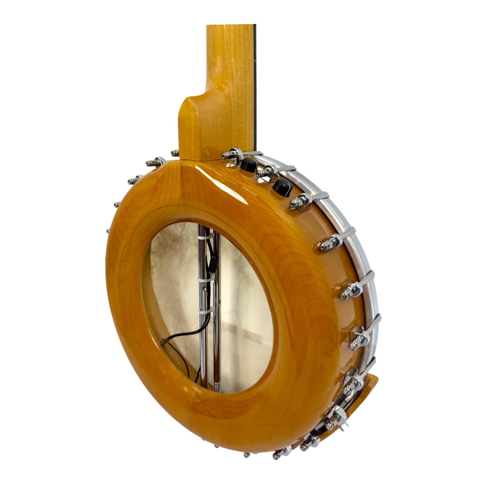 Caraya BJ70E "ElectroGrass" 5-String Maple Open-Back Banjo w/ Partial Internal Resonator & Piezo Bridge Pickup