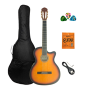 Caraya Spruce Thin-Body Cutaway Built-In Pickup/Tuner Classical Guitar - Sunburst C551BCEQBS