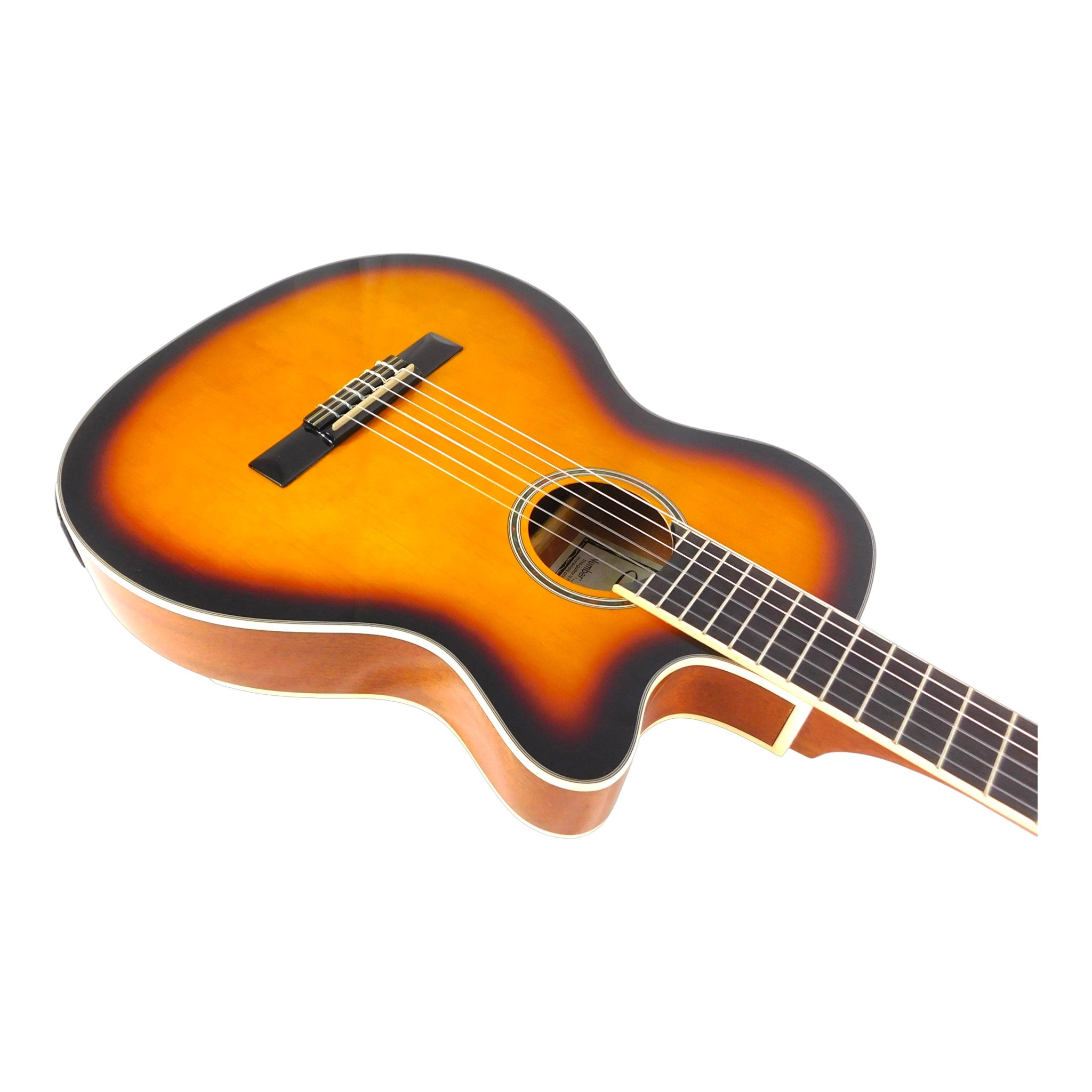 Caraya Spruce Thin-Body Cutaway Built-In Pickup/Tuner Classical Guitar - Sunburst C551BCEQBS