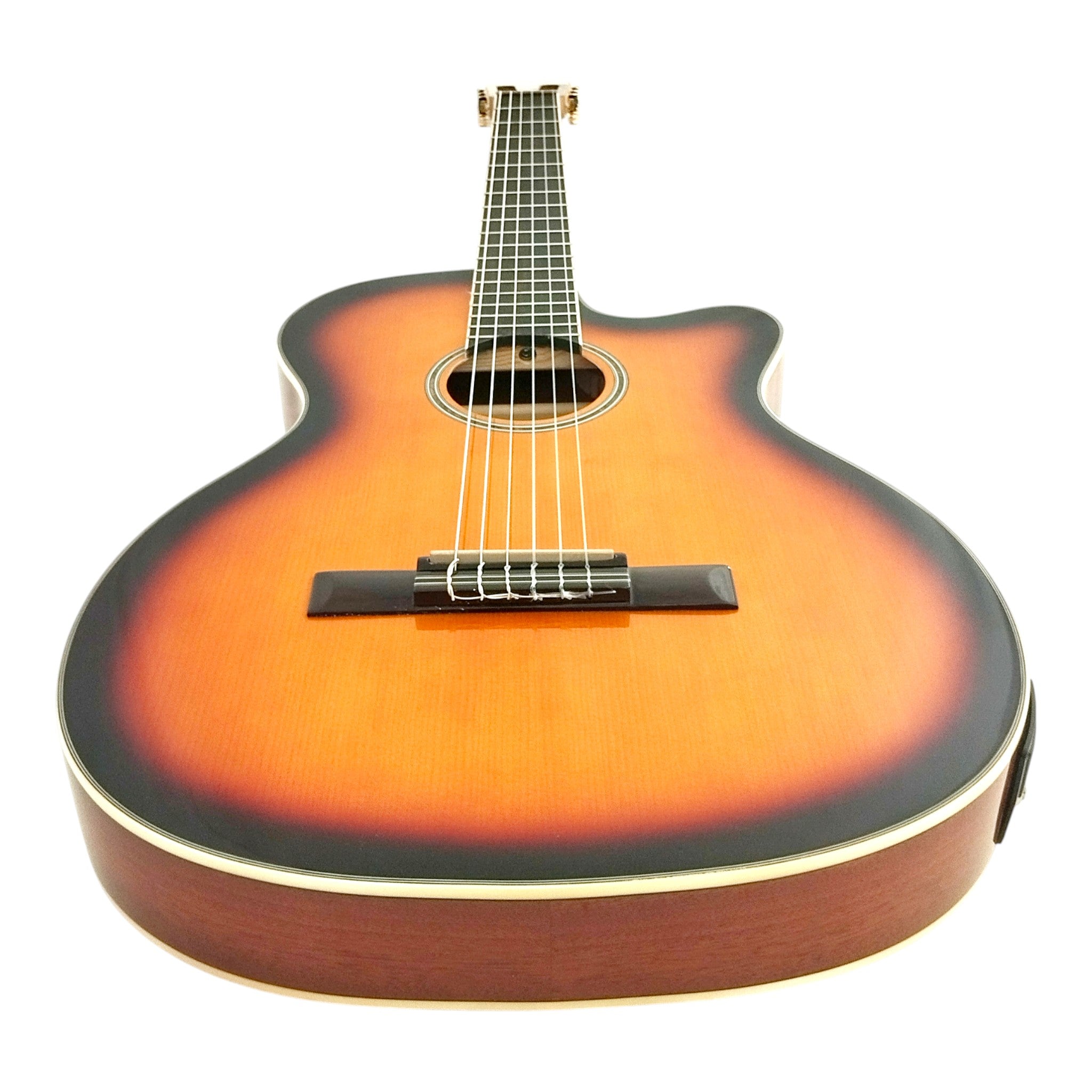 Caraya Spruce Thin-Body Cutaway Built-In Pickup/Tuner Classical Guitar - Sunburst C551BCEQBS