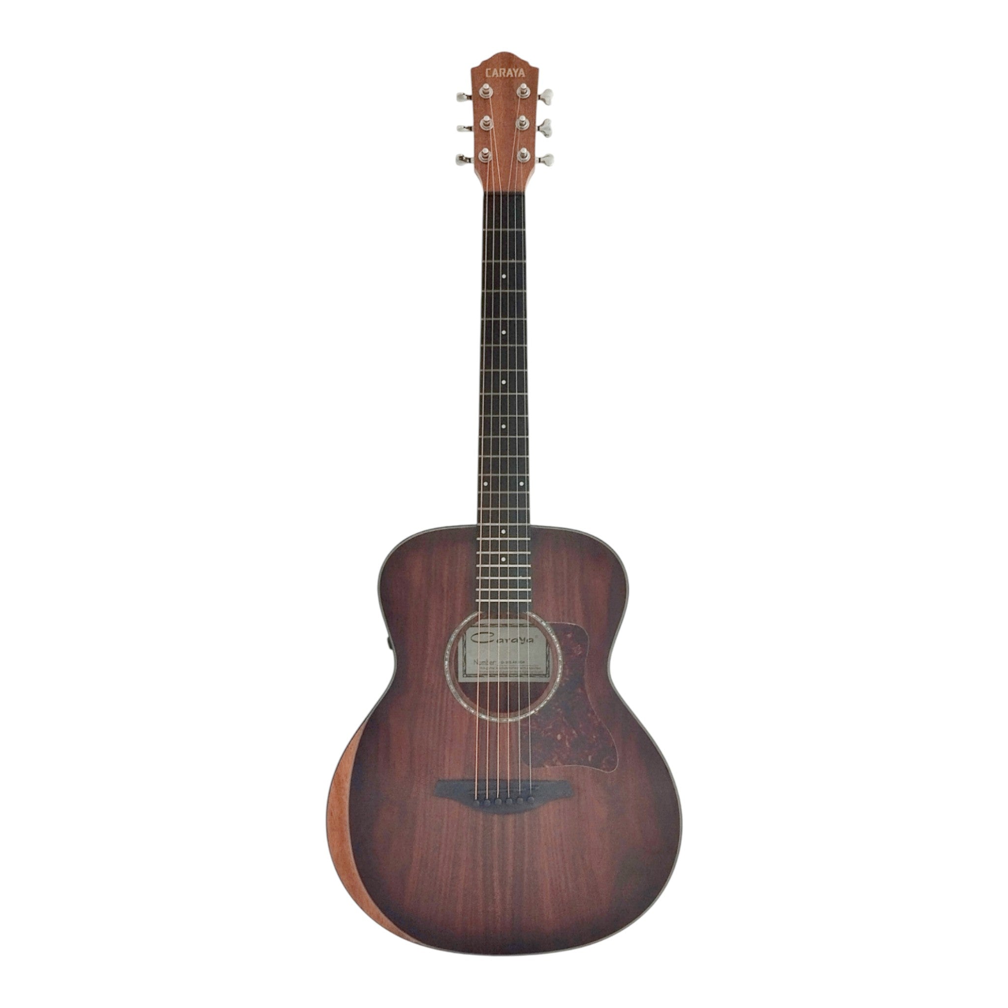 Caraya D36SKOA Traveller Guitar with Double OS1 Vibration Pickup