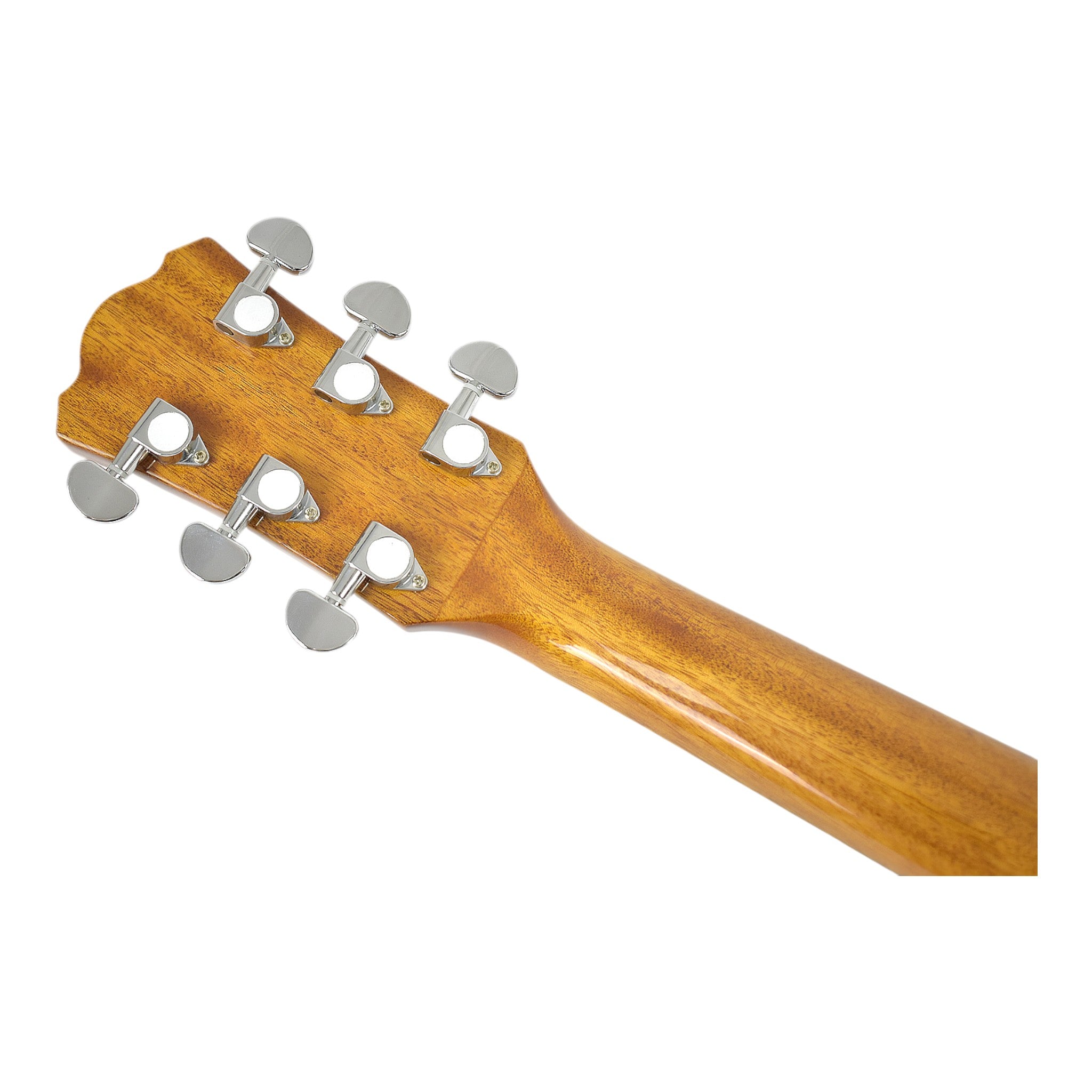 Caraya HSGYPSYCEQGC Spalted Spruce Built-In Pickups/Tuner OM Cutaway Acoustic Guitar - Natural