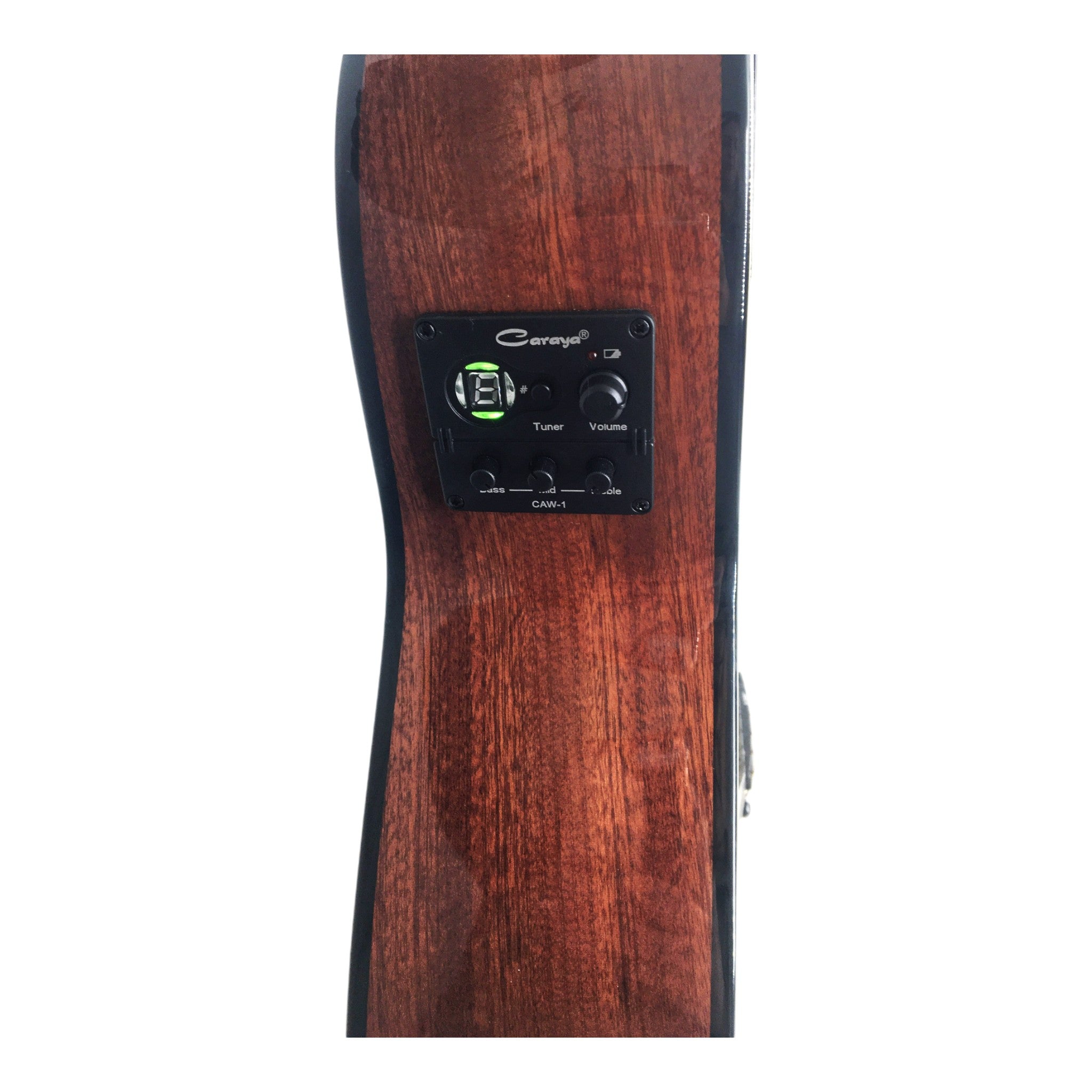 Caraya P301210SEQ 3/4 Traveller Solid Spruce Built-In Pickups/Tuner Acoustic Guitar - Natural