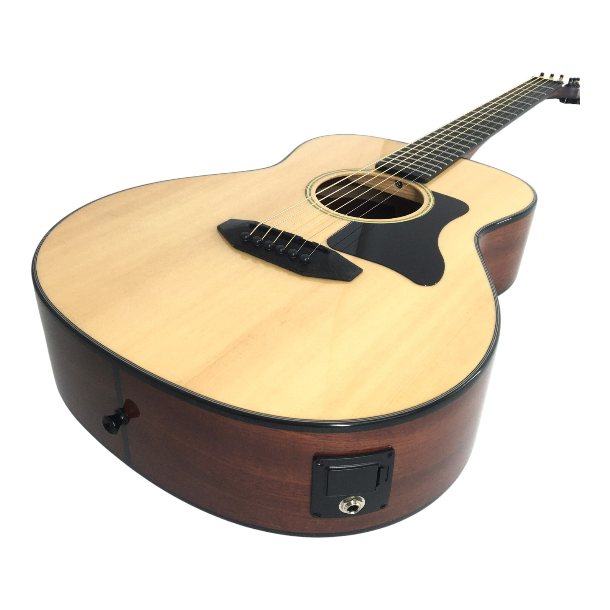 Caraya P301210SEQ 3/4 Traveller Solid Spruce Built-In Pickups/Tuner Acoustic Guitar - Natural