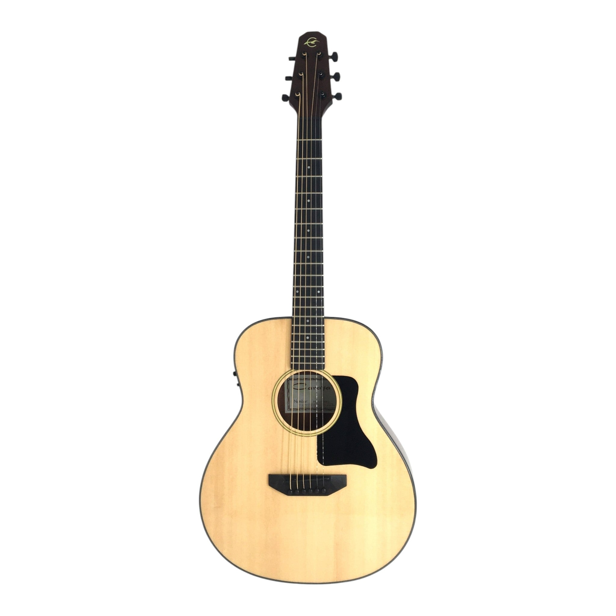 Caraya P301210SEQ 3/4 Traveller Solid Spruce Built-In Pickups/Tuner Acoustic Guitar - Natural