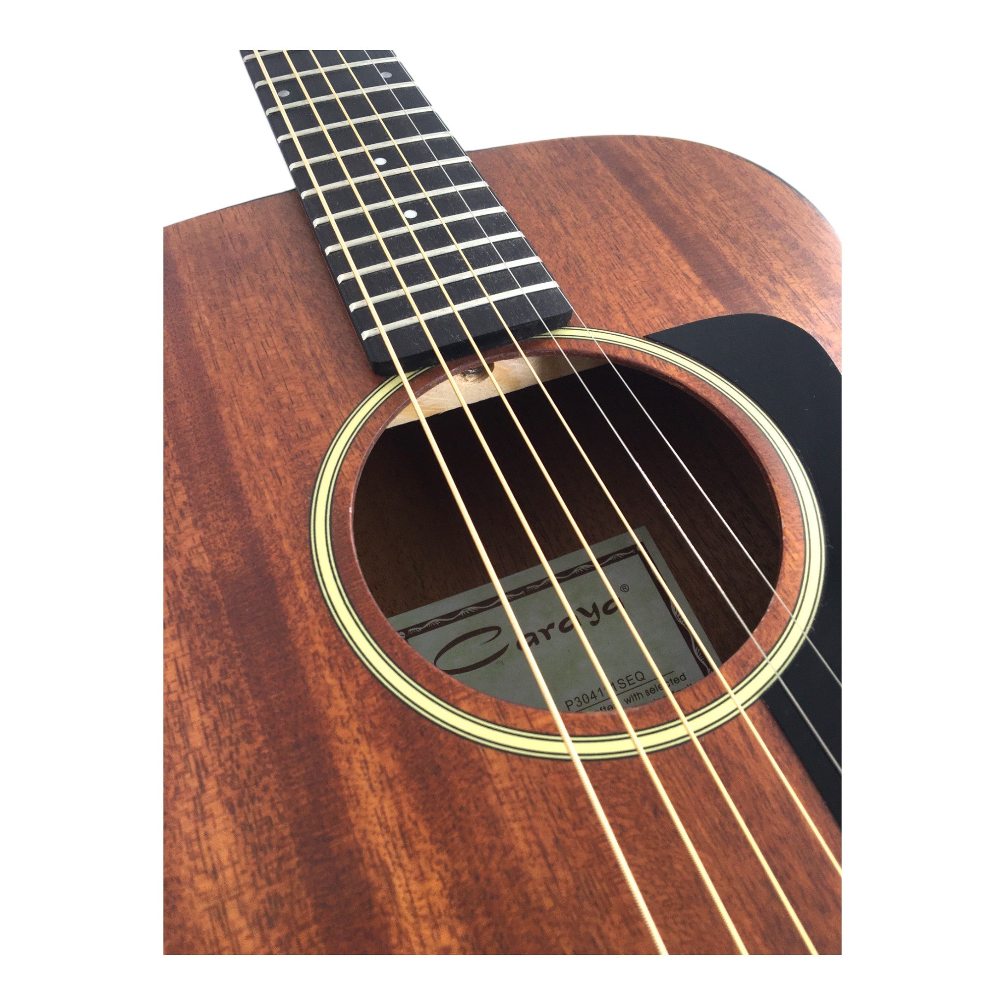Caraya P304111EQ  Mahogany Built-In Pickups/Tuner Acoustic Guitar - Natural