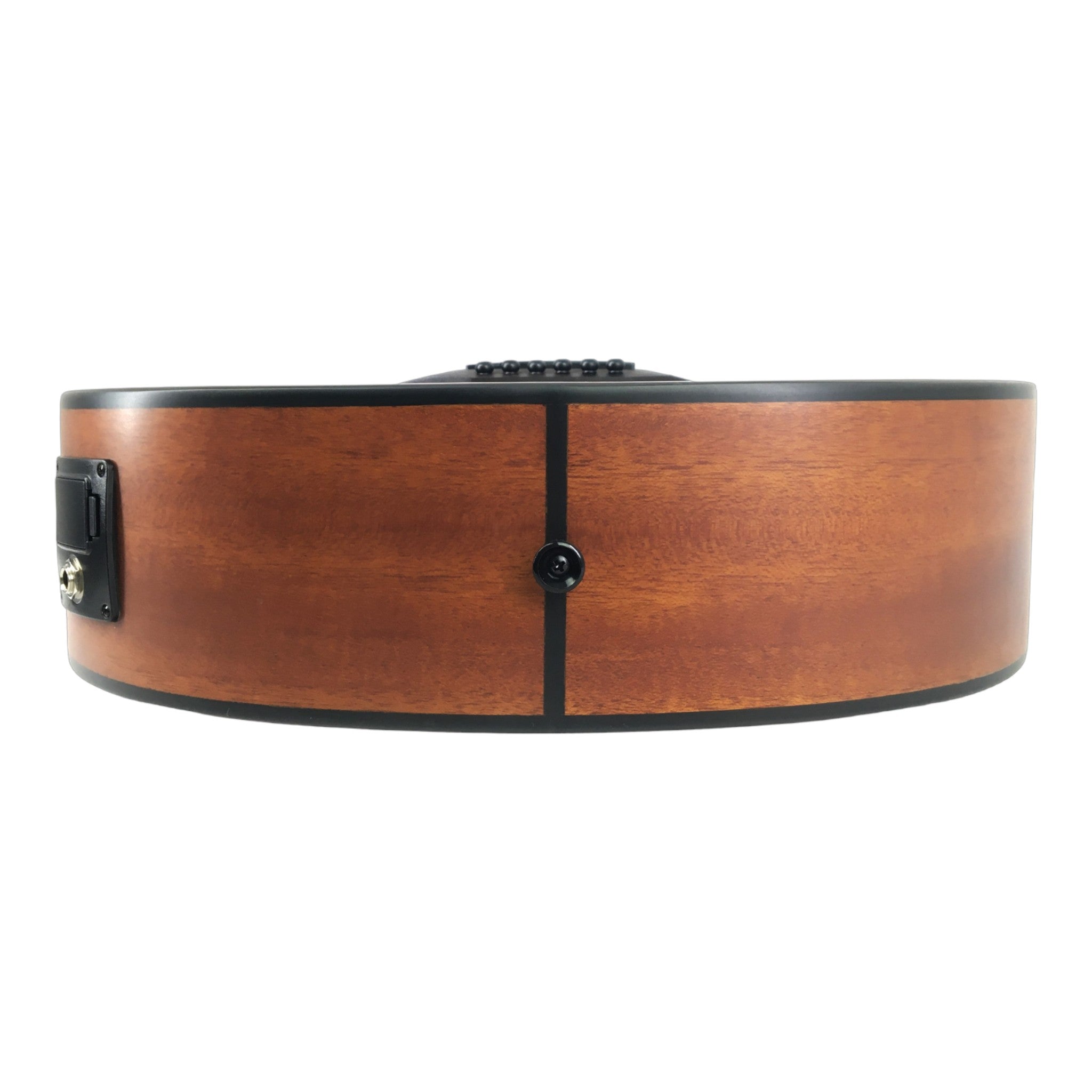 Caraya P304111SEQLH Left-Handed 3/4 Traveller Solid Mahogany Acoustic Guitar w/ Built-In Tuner, Pickup & Padded Bag