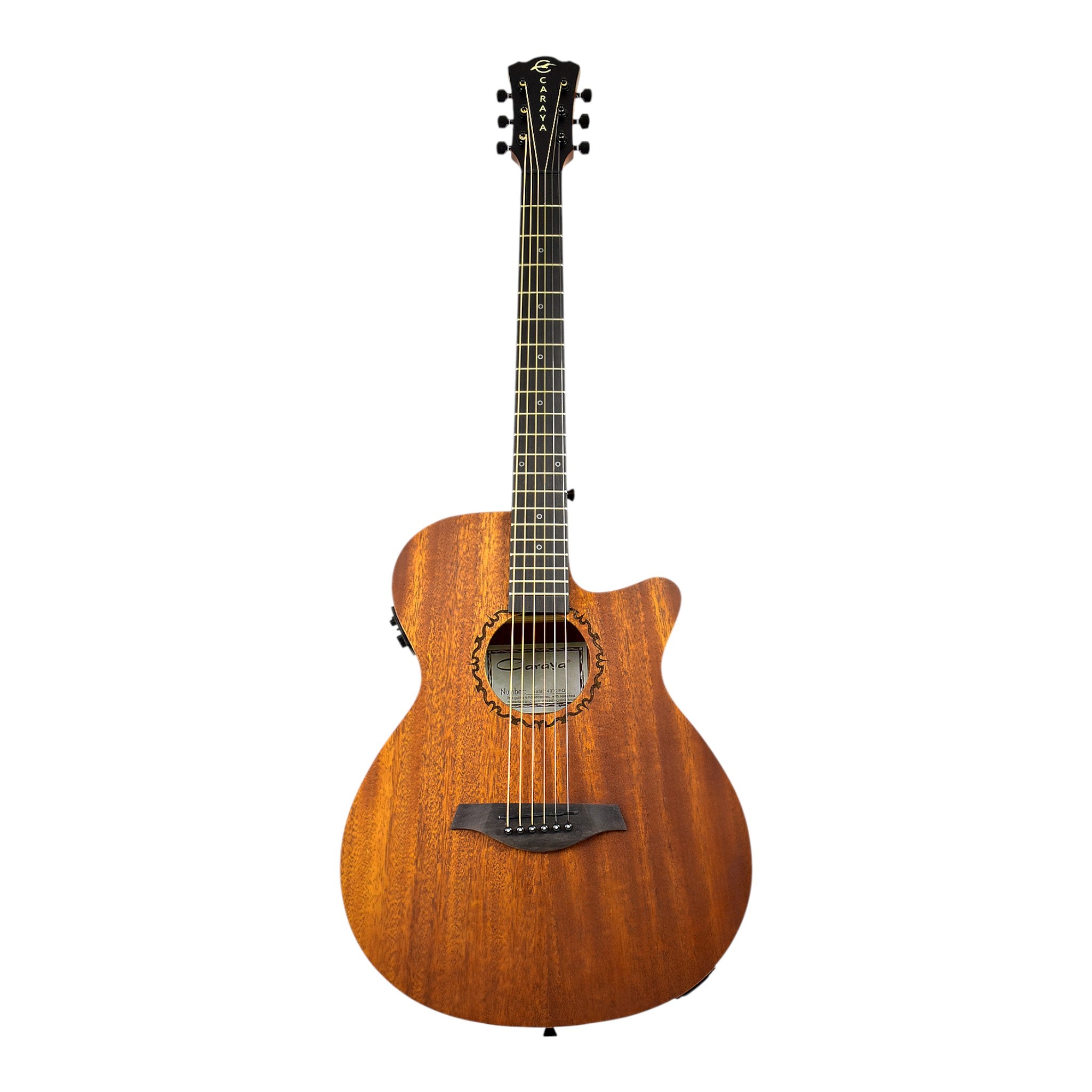 Caraya SAFAIR40CEQ 40" Traveler Thin Body Built-In Pickups/Tuner Acoustic Guitar - Natural with Accessories and 10W Amp. (Optional)