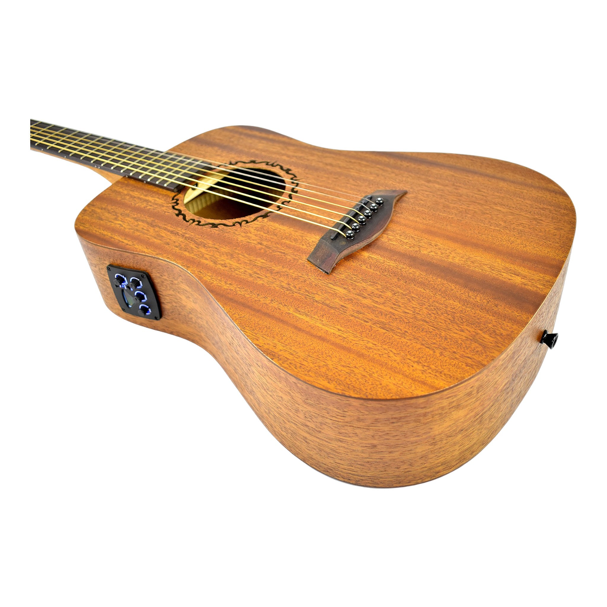 Caraya SAFAIR36EQ 36" Traveler Built-In Pickups/Tuner Acoustic Guitar - Natural  with Accessories and 10W Amp. (Optional)
