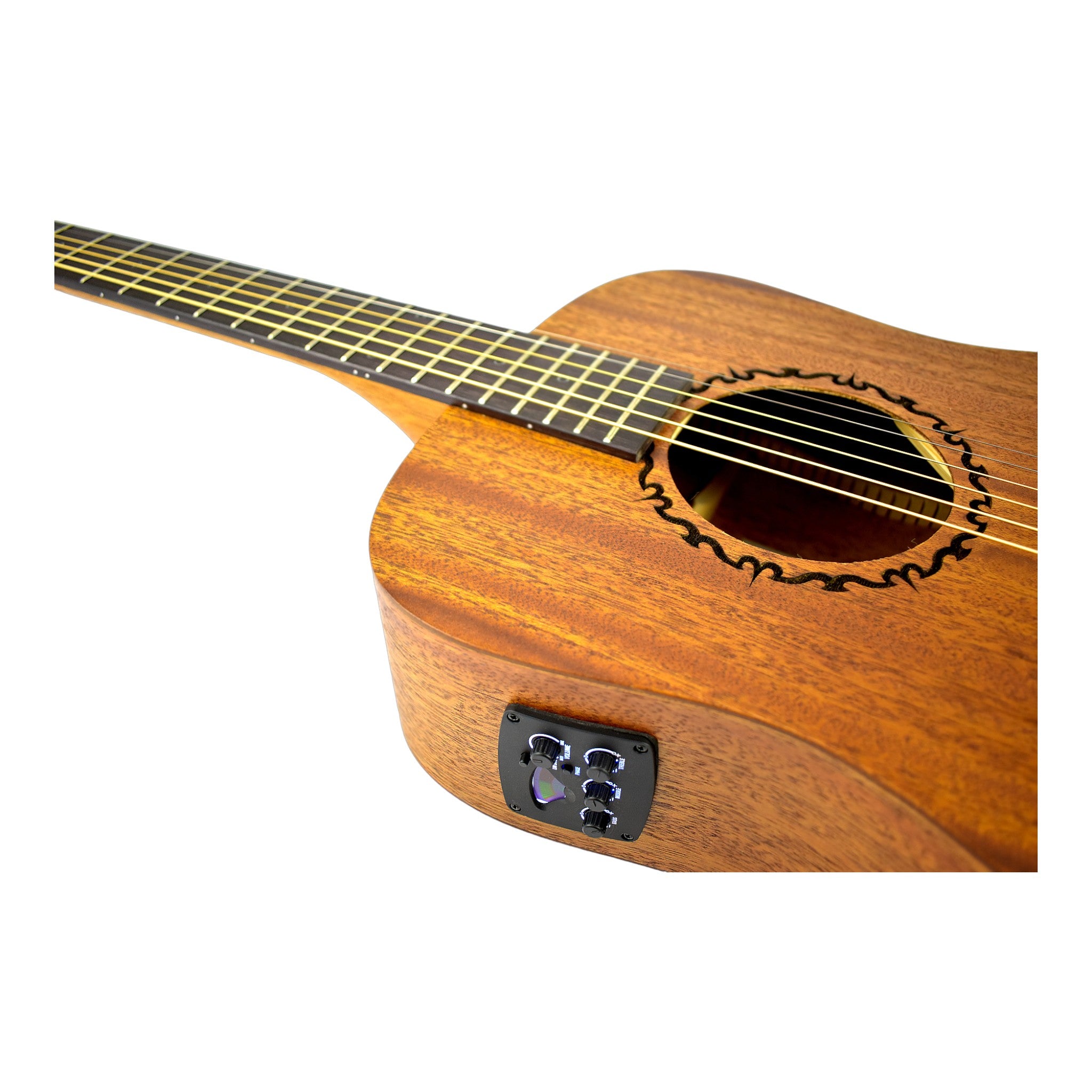 Caraya SAFAIR36EQ 36" Traveler Built-In Pickups/Tuner Acoustic Guitar - Natural  with Accessories and 10W Amp. (Optional)